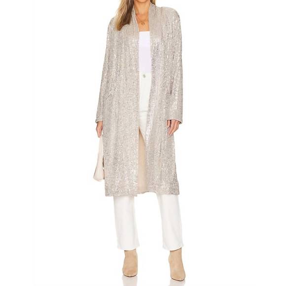 NEW STEVE MADDEN show stopper duster cardigan in silver - Picture 1 of 6